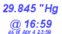 Milwaukee Weather Barometer Low Today