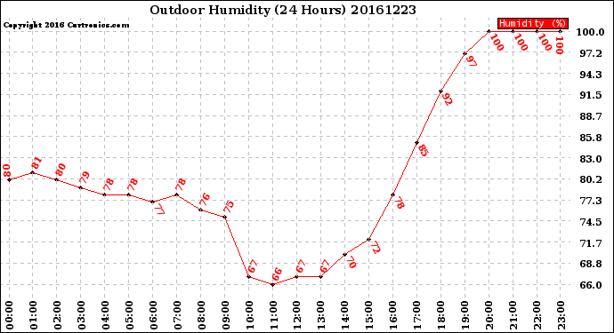 Milwaukee Weather Outdoor Humidity<br>(24 Hours)