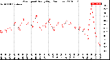 Milwaukee Weather Wind Speed<br>Hourly High<br>(24 Hours)