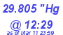 Milwaukee Weather Barometer Low Today